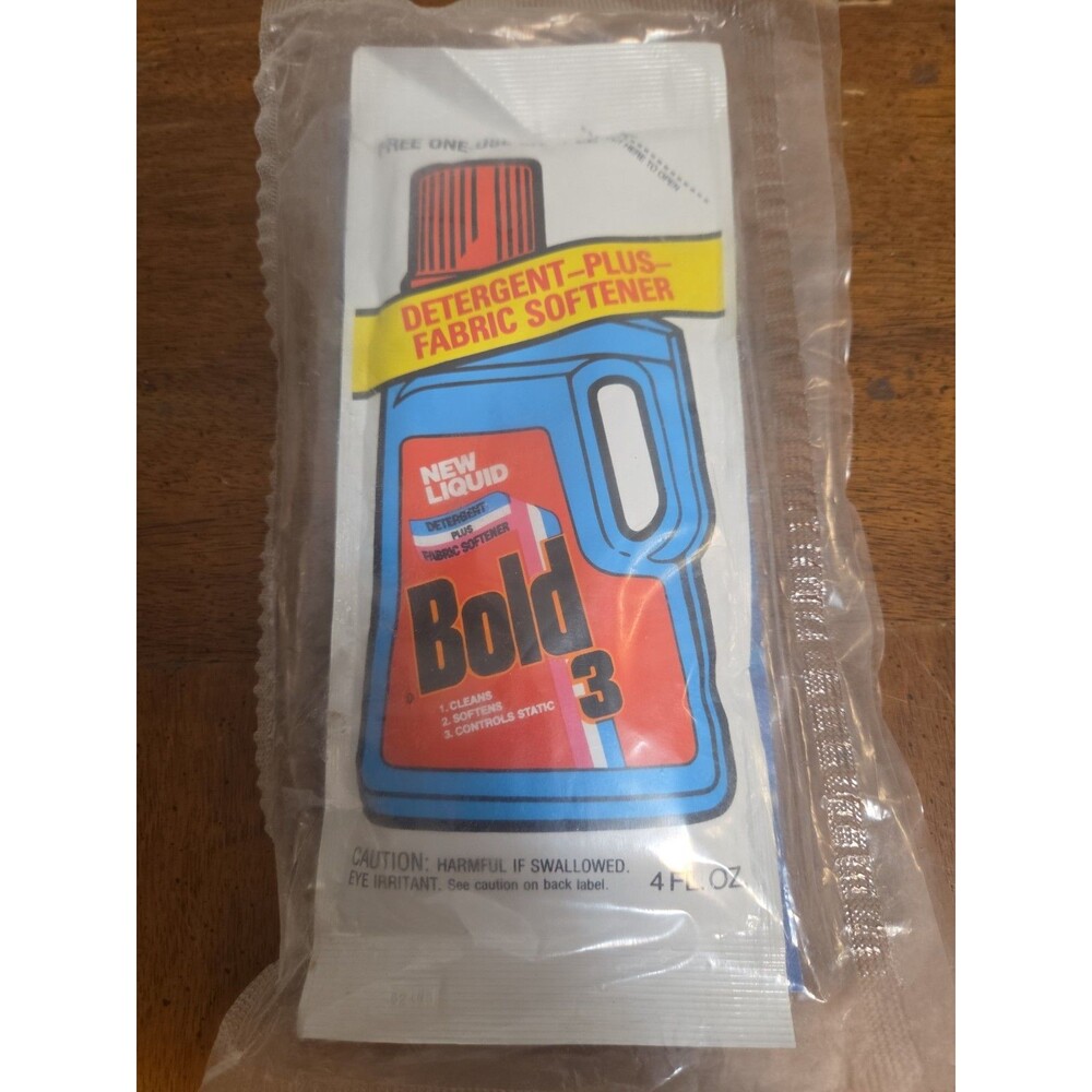 Bold 3 Liquid Fabric Softener Laundry Detergent 4 oz Sample P&G Vintage 1985